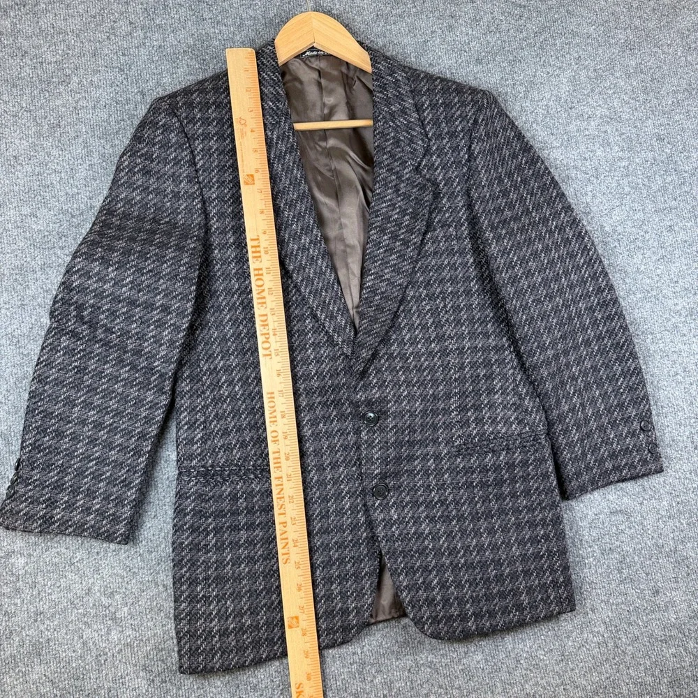 Vintage Mani Giorgio Armani Blazer Mens 38S Gray Purple Tweed Wool Made in Italy